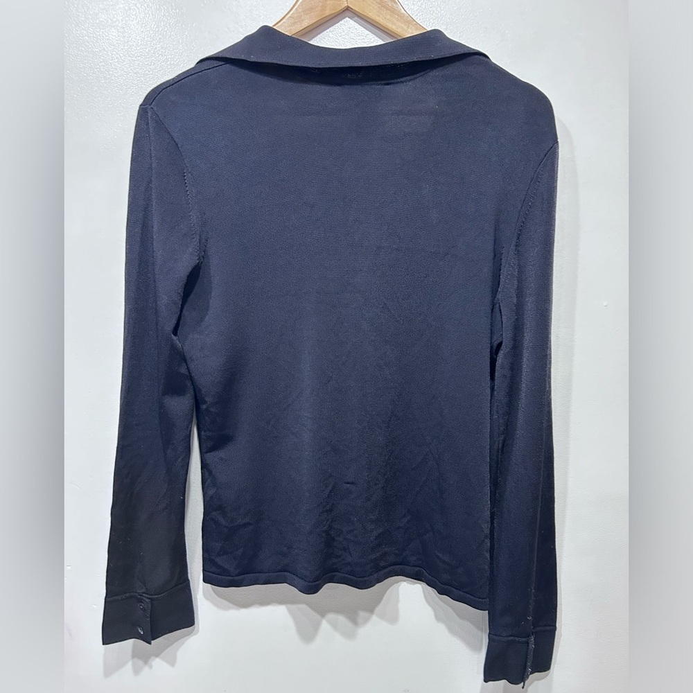 Talbots Collection Women’s Navy Italian Yarn Knit Long Sleeve Top‎ Size L - Picture 2 of 7